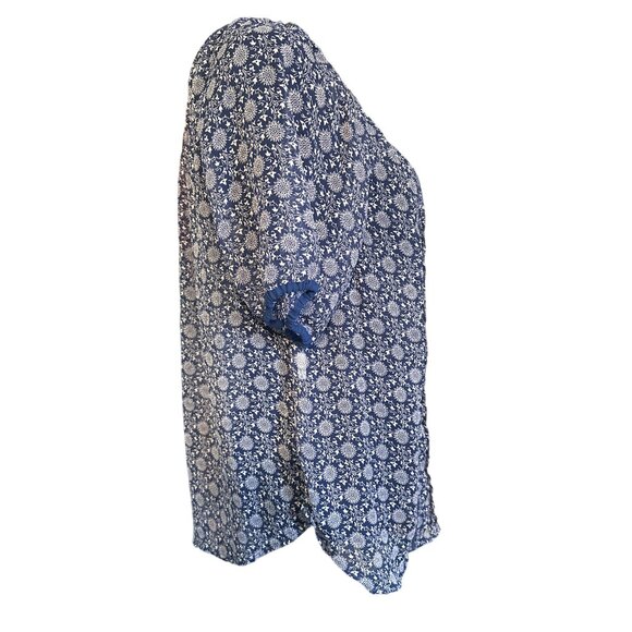 💖MSN Suit Blue Floral Bohemian Tunic Top With Tassel Detail - Size S - Picture 4 of 7